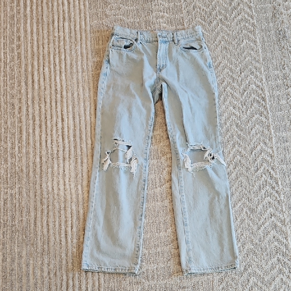 PacSun Light Blue Ripped Straight Jeans